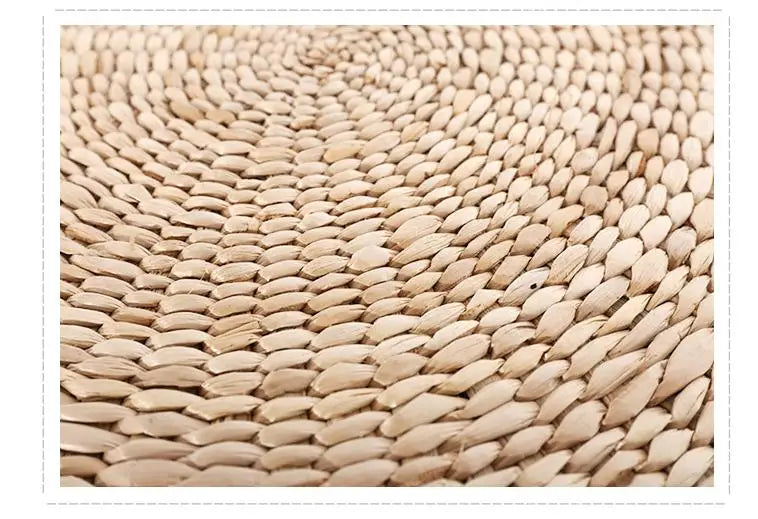 Handwoven Natural Straw Round Tatami Floor Cushion