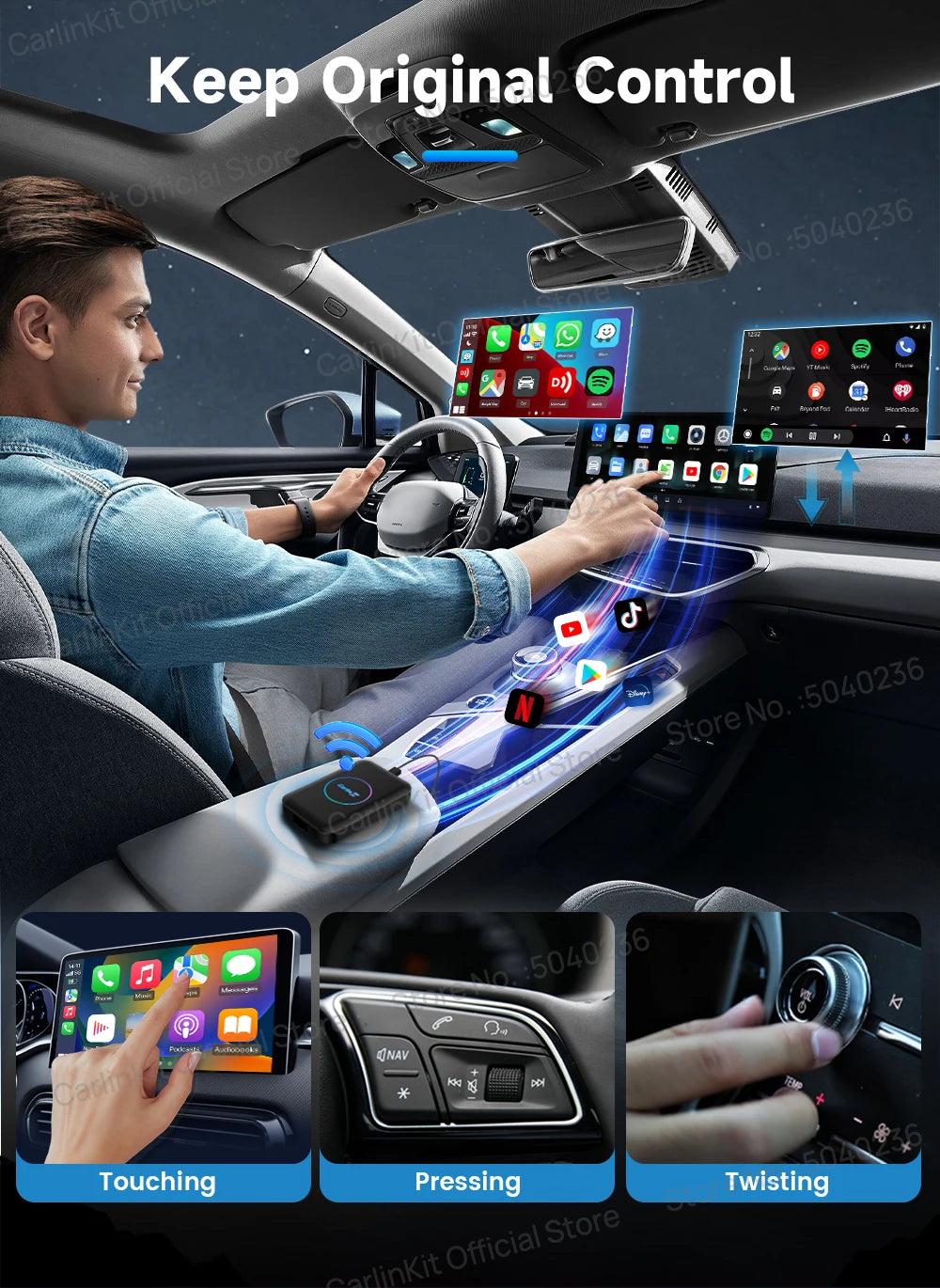 Carlinkit 5-in-1 Wireless CarPlay & Android Auto AI Box