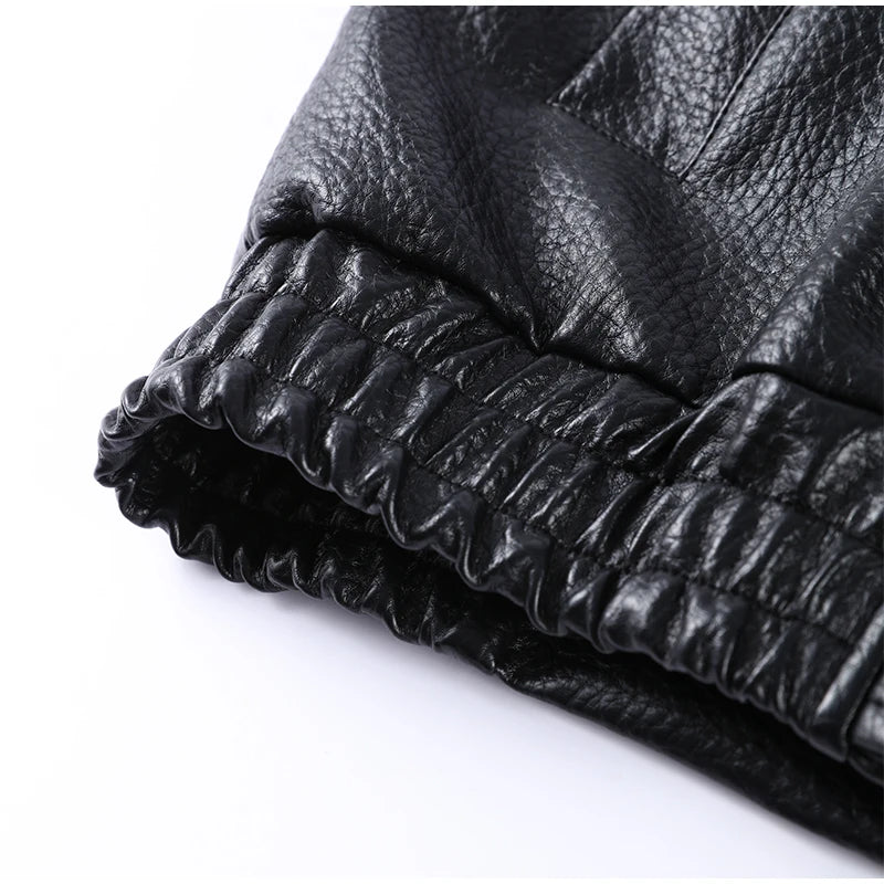 Chic Stand Collar Leather Jacket