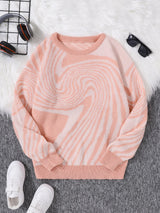 Men’s Contrast Maze Jacquard Crewneck Sweater