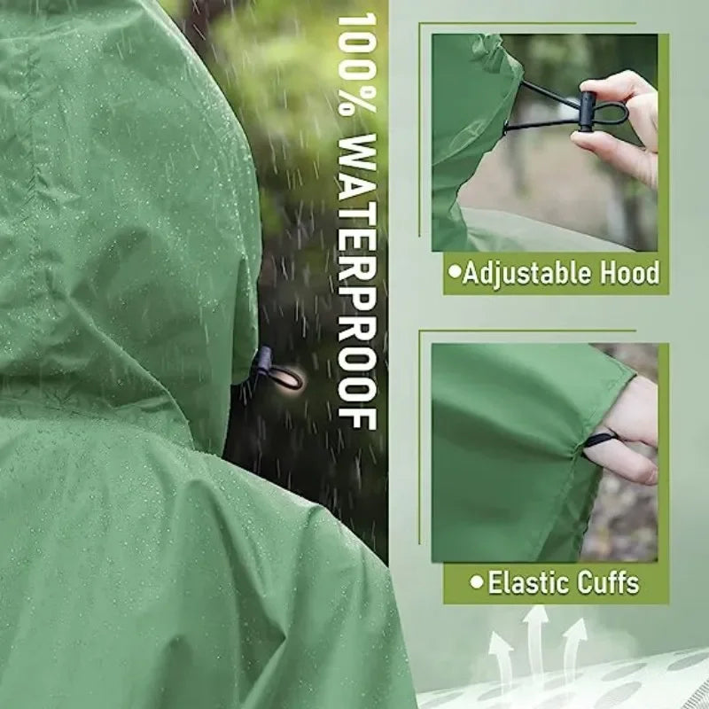 Waterproof Hooded Rain Poncho – Lightweight & Stylish