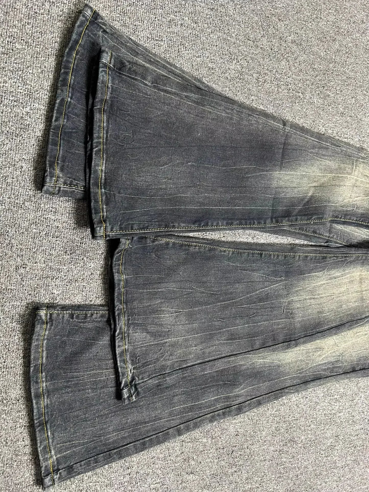 Women's Vintage Wide-Leg Flare Jeans – Black Grey