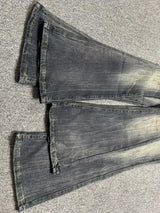 Women's Vintage Wide-Leg Flare Jeans – Black Grey
