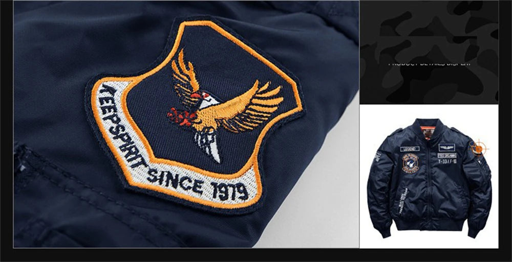 Men's MA-1 Flight Bomber Jacket | Classic Military Cargo Style Coat