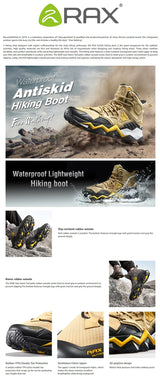 RAX Men's Hiking Shoes Mountain Trekking Boots High Quality Fashion Outdoor Casual Snow Winter