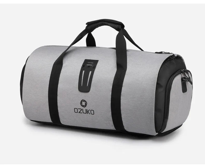 OZUKO Garment bag Multifunction Men Suit Storage Large Capacity Luggage Handbag Male Waterproof Travel Duffel Bag Shoes Pocket