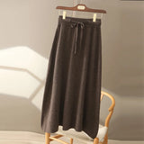 Wool A-Line Midi Skirt – Women's Knit Autumn Winter