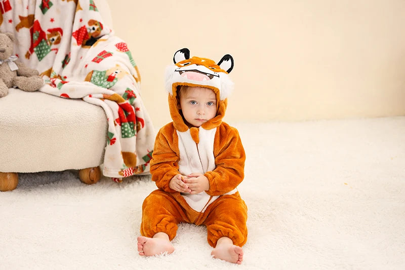 Plush Hooded Baby Winter Romper