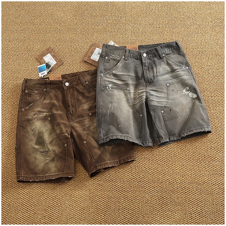 Men's Vintage Washed Cargo Shorts | Textured Cotton
