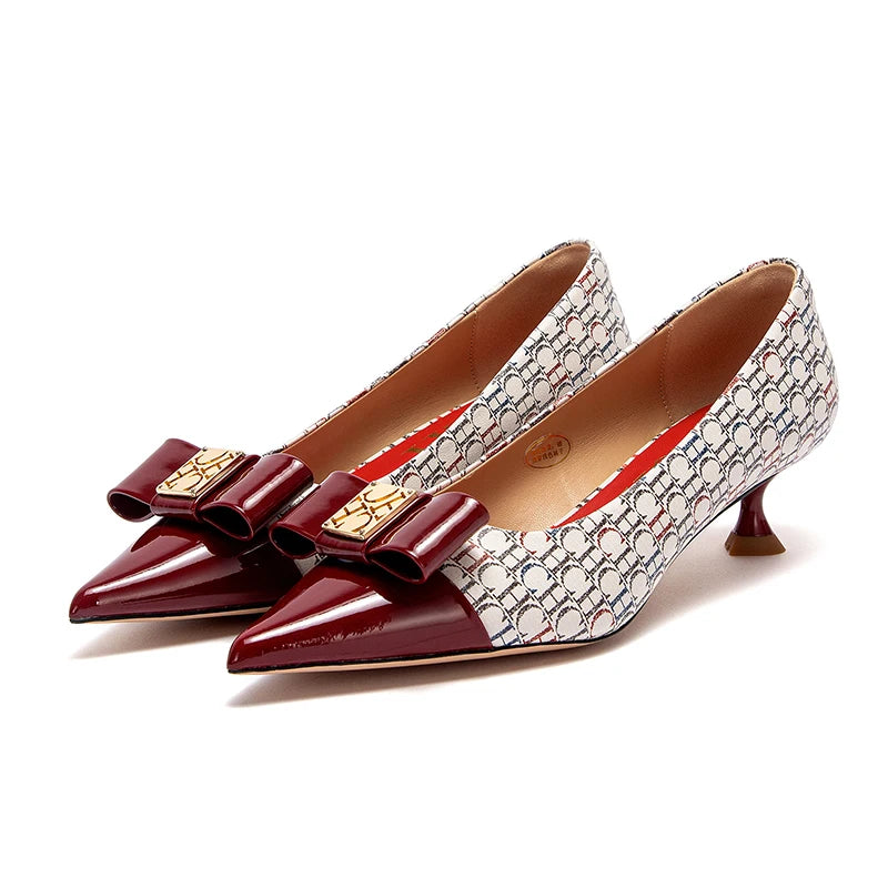 CHCH Women's Velvet Block Heel Pumps | Office & Evening