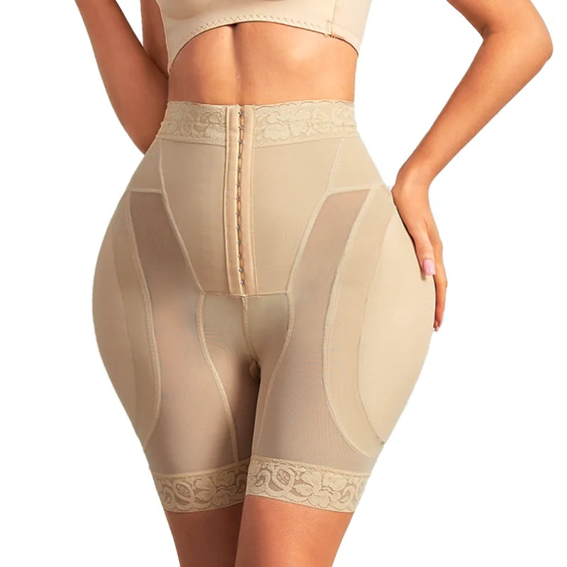 Women’s High-Waisted Padded Butt Lifter & Hip Enhancer Shorts