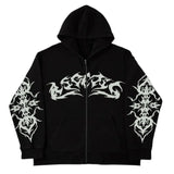 Y2K Graphic Zip-Up Hoodie for Everyday Street Style