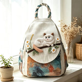 Luxury 3D Pumpkin Pattern Women Travel Backpack High Quality Linen Female Backpack Fashion Prettry Style Girls Daypack Backpack
