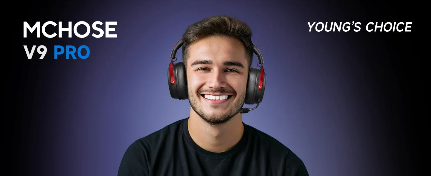 MCHOSE V9 Pro Gaming Wireless  Headset Surround Sound Headphones Noise Canceling Mic Low Latency Lightweight for PS5 PC SWITCH
