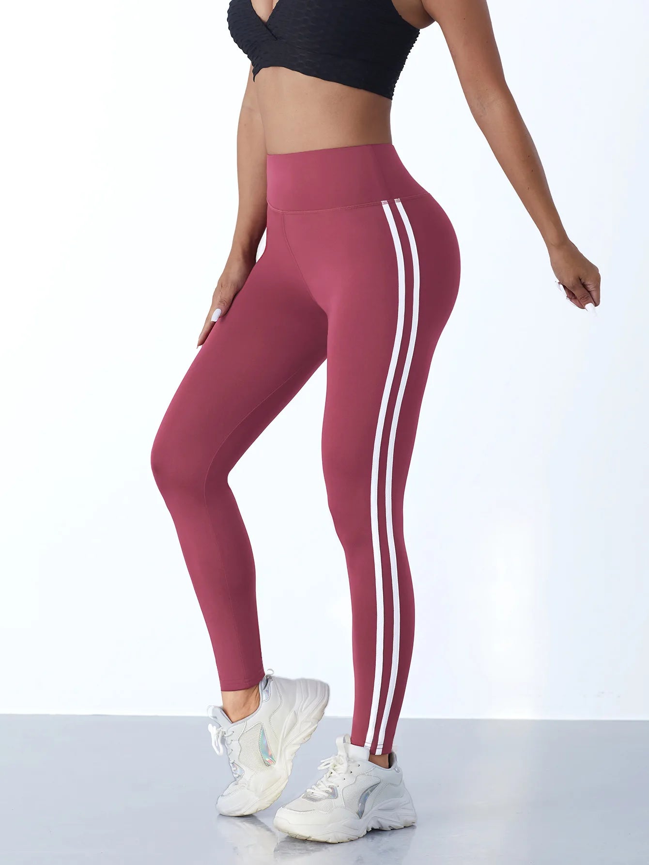 High-Waist Side Stripe Performance Leggings