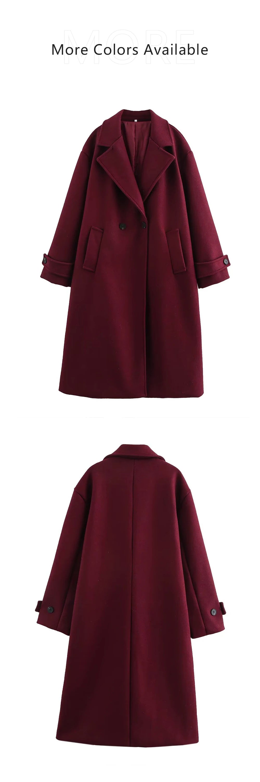 Tri-Color Luxury Loose Collar Coat