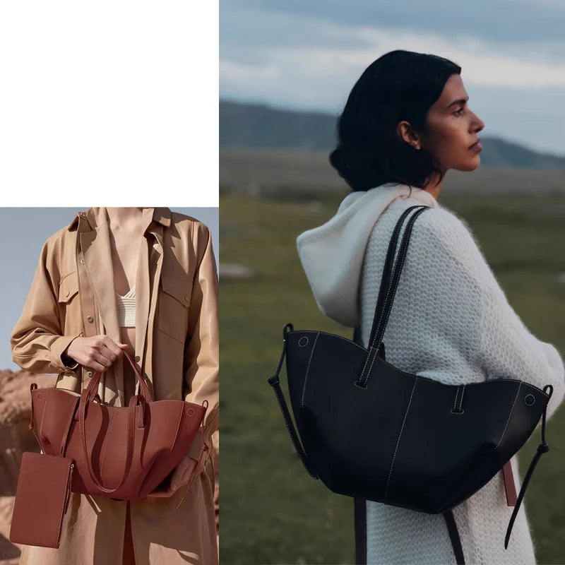 Luxury Wing Tote Bucket Bag – Large Capacity Y2K Pleated Handbag