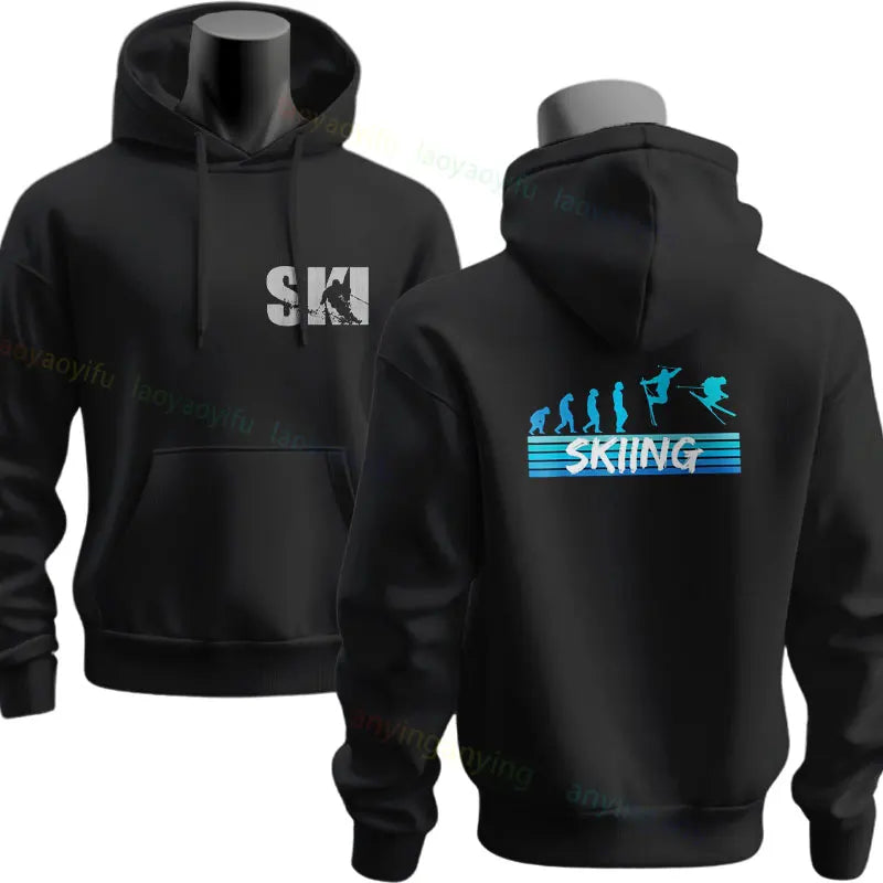 Men's Ski & Snowboard Graphic Hoodie for Fall and Winter