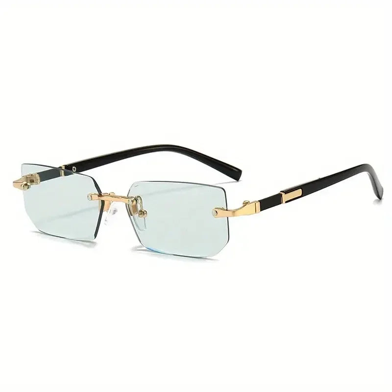 Rimless Rectangle Sunglasses for Women & Men