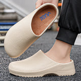 Men's and Women's Summer Breathable, Waterproof, Non-Slip Kitchen Shoes, Slip-On Beach Shoes, Toe-Toe Sandals and Slippers