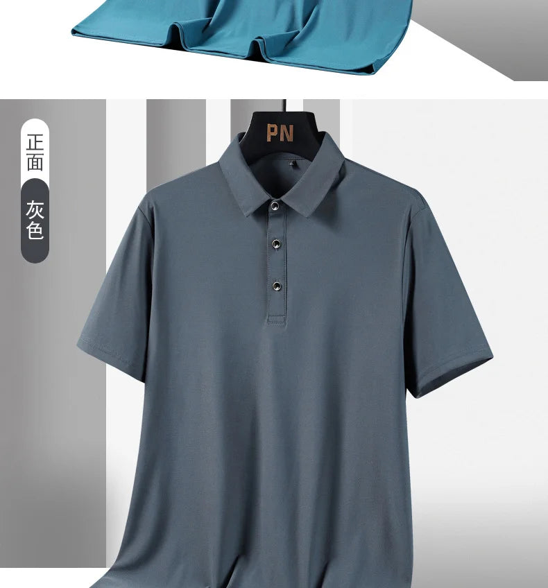 Men's Plus Size Ice Silk Polo Shirt – Quick Dry
