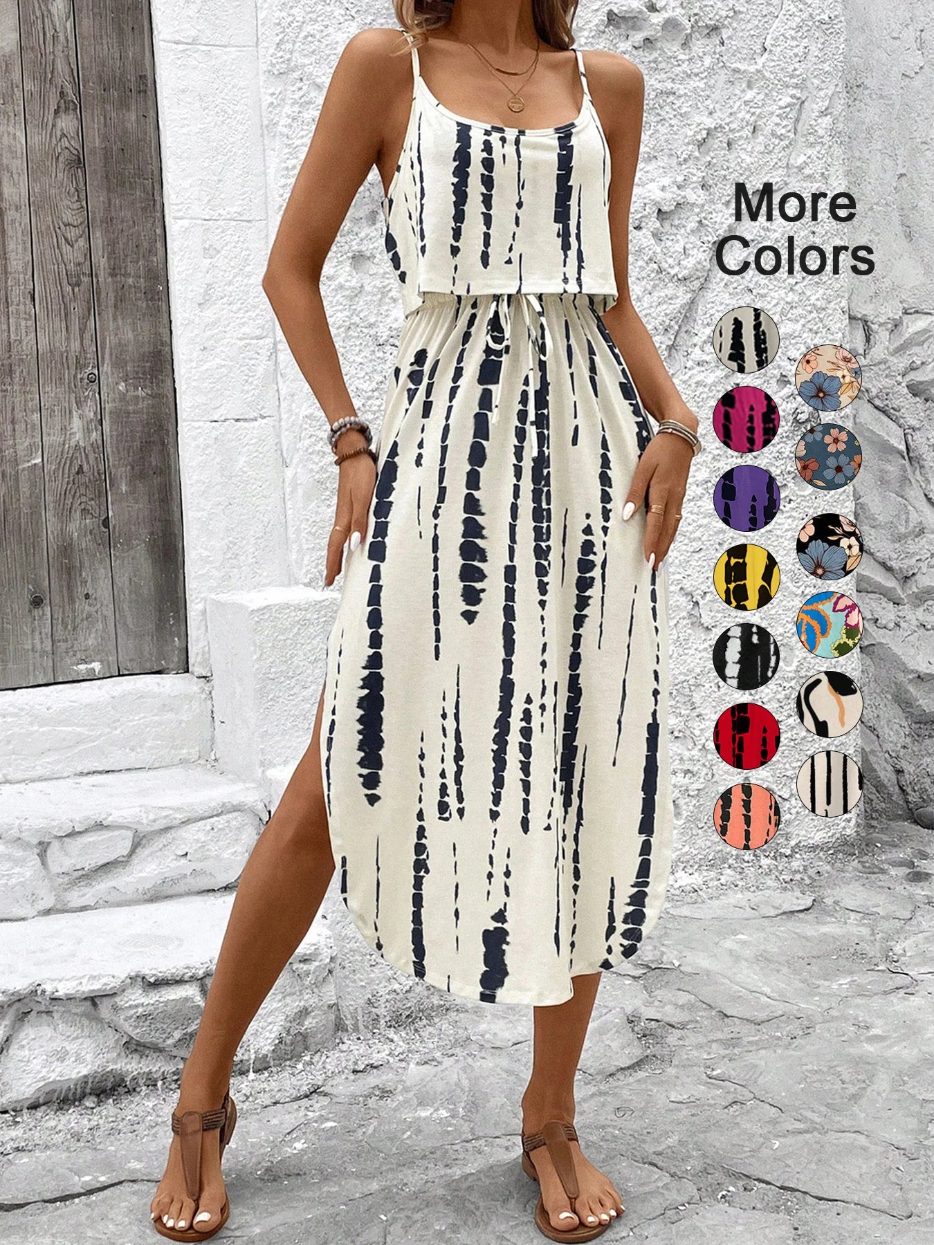 Summer Spaghetti Strap Flowy Dress
