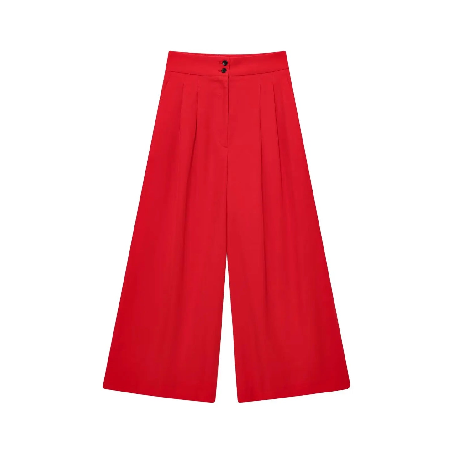 2-Piece Sleeveless V-Neck Trouser Set with Belt – Summer Commuter Wide Leg Suit