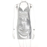 Elegant Sequin Halter Mini Dress