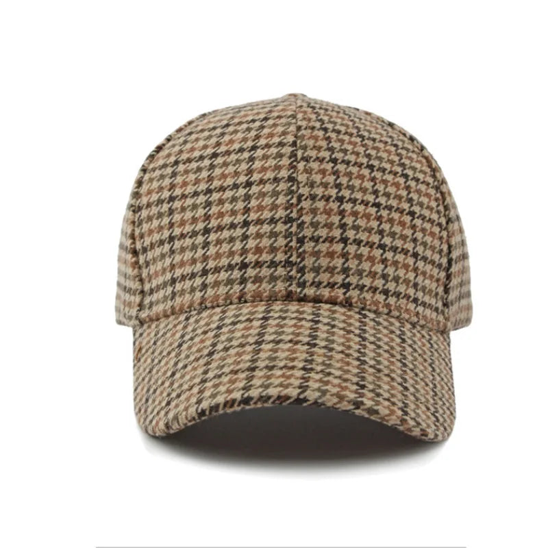Unisex Plaid Baseball Cap with Adjustable Fit