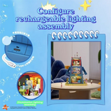 1655PCS SpongeBob SquarePants Squidward Stone Statue House Building Blocks Cartoon Model Bricks Set With Light DIY Toy Fans Gift