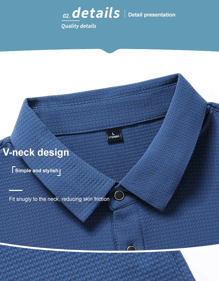 Men's Breathable Mesh Polo Shirt – Ice Silk Summer Top