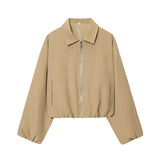 MUJER Women's Puffed Varsity Bomber Jacket | Cropped & Chic