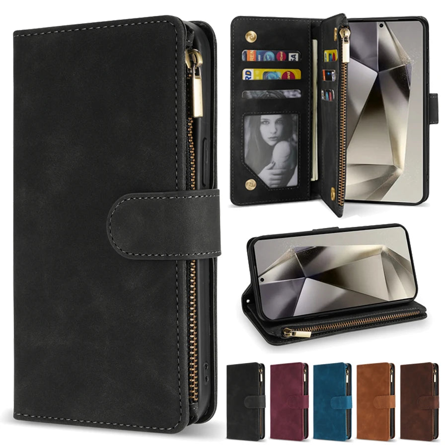 Samsung Galaxy Wallet Case with Strap & Stand