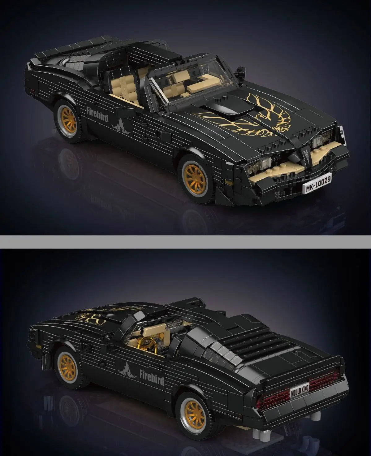 Mould King 10029 Cool Brick House Versatile Creative Firebird Sports Car Model Building Blocks Toy Decoration Gift