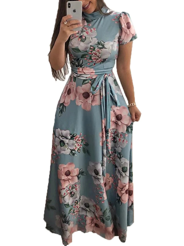 Floral Print Floor-Length Maxi Dress