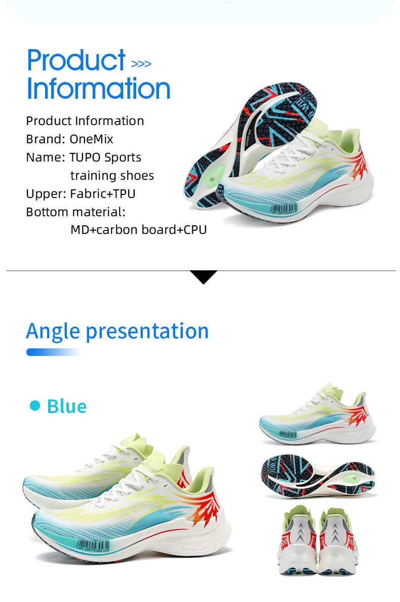 ONEMIX Beam New Arrival Training Running Shoes for Men Full Sole Nylon Plate Sport Shoes Breathable Summer Female Jogging Shoes