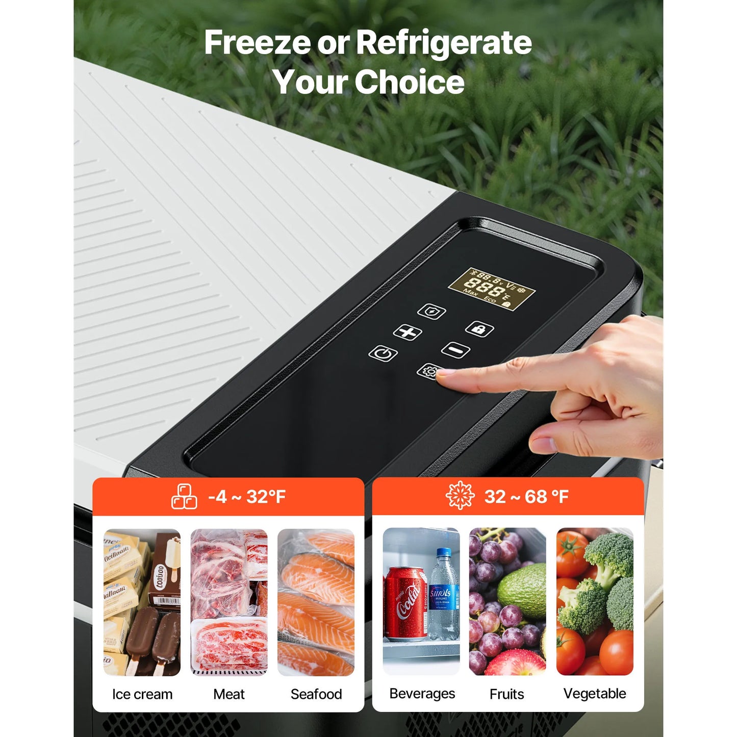 Succebuy 15-55L Portable Cooler Electric Compressor 12V/24V DC 110-240V AC Freezer Refrigerator for Home