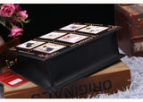 Vintage Luxury Leather Tote – Designer Cat Embroidery Shoulder Bag