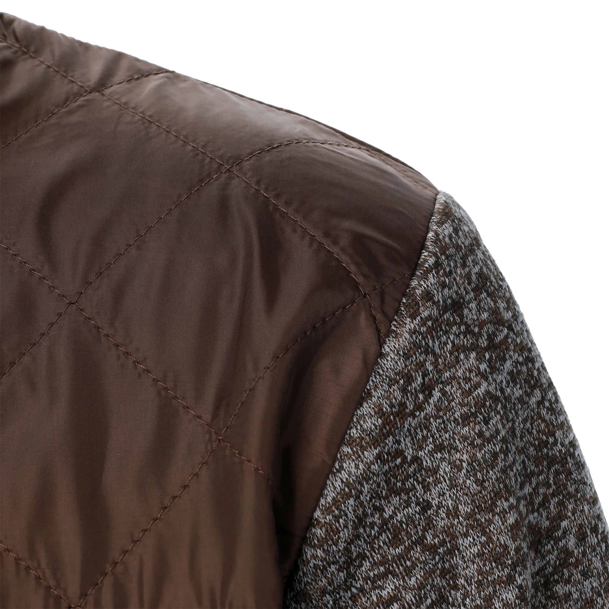 Men's Autumn/Winter Zip-Up Knit Jacket – Striped Check Stand Collar Sweater Coat