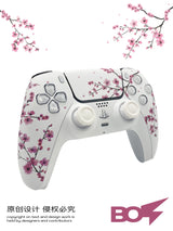 Pink Sakura PS5 Controller Shell Faceplate Cover with Touchpad for DualSense Controller, Replacement for BDM-010/020/030/040/050