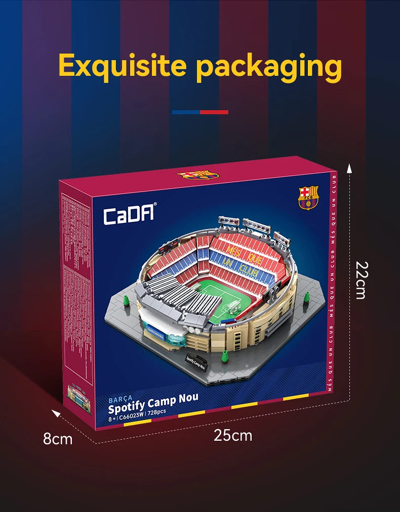 CaDA Camp Nou (Barcelona FC) Stadium Building Block Set / 728 Pieces / Collector's Item for Football Fans & Block Enthusiasts
