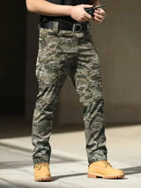 Men's Slim Fit Cargo Pants with Elastic Waist