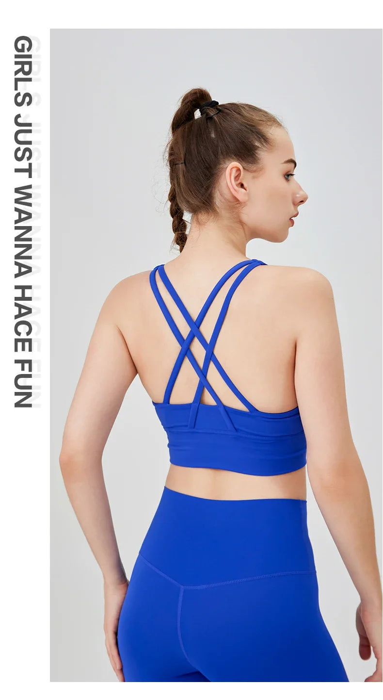Women's Cross-Back Yoga Sports Bra
