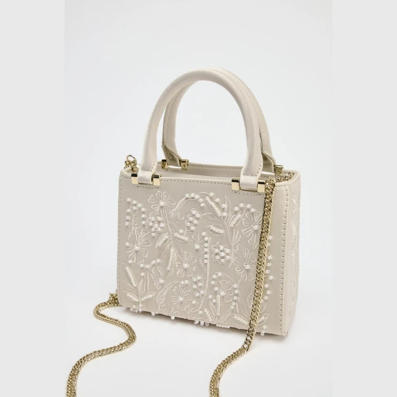 Floral Pearl Mini Duffel Bag