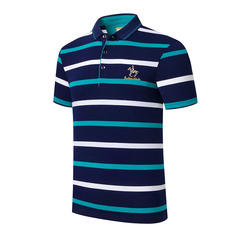Men's Striped Cotton Polo Shirt | Casual Summer Style