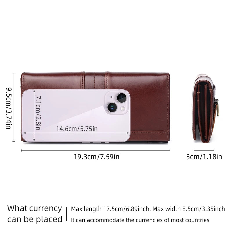 SCHLATUM Women Leather  Wallet Long Multifunction Business Card Holder Purse Brand Fashion Female Purse