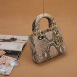 Women's Genuine Leather Snakeskin Crossbody Shoulder Bag