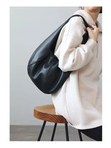 JAZZQ Soft Cowhide Leather Hobo Tote | Hand-Woven Detail