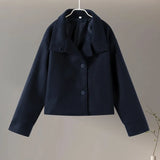 Stand Collar Woolen Short Coat