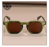 Classics Rivets Style Retro Sun Glasses for Women TR90 Frame Polygon Polarized Sunglasses UV400 Male Black Green 2025 Summer